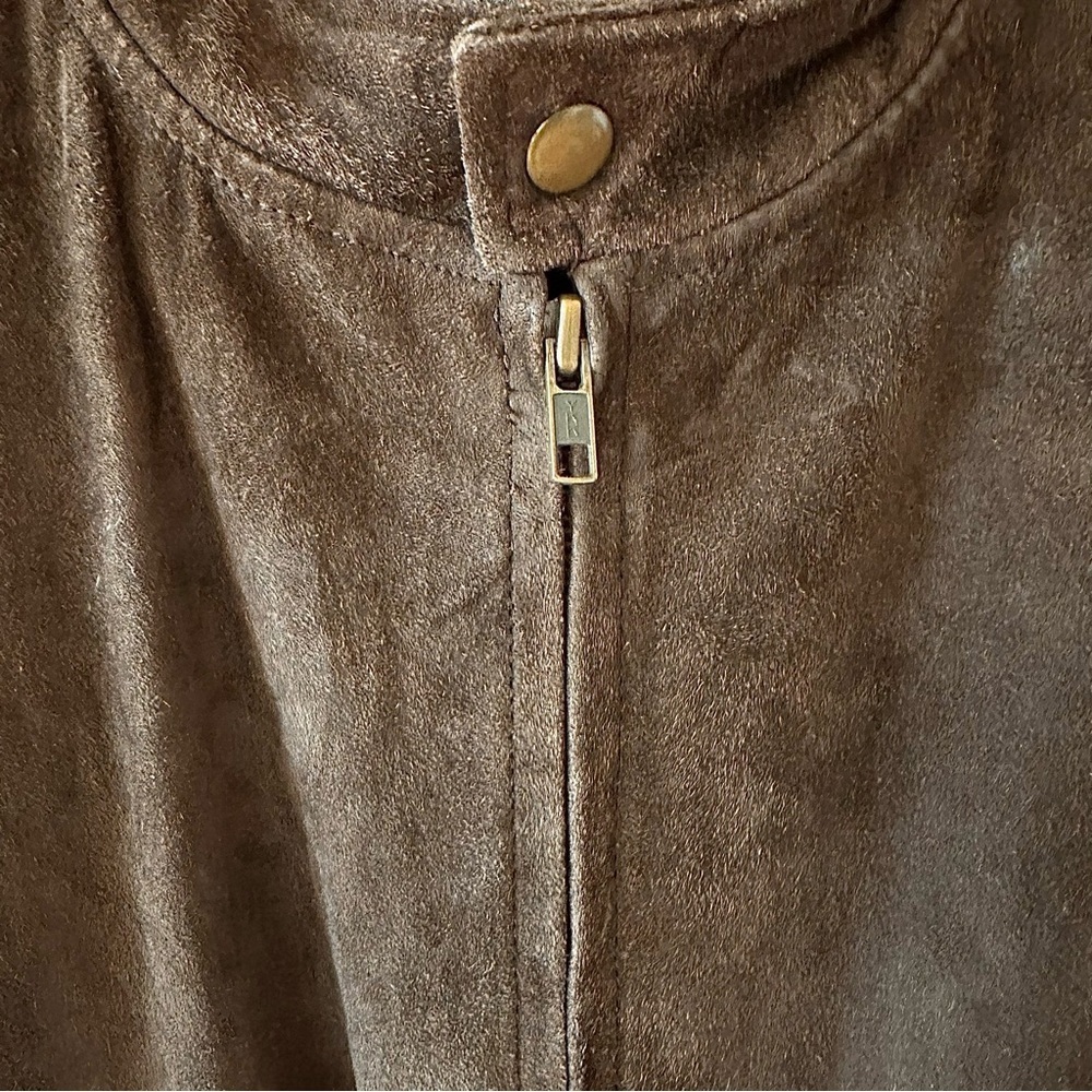 Vintage 90's Men's Club Monaco Suede Jacket Chocolate Brown - Picture 6 of 12